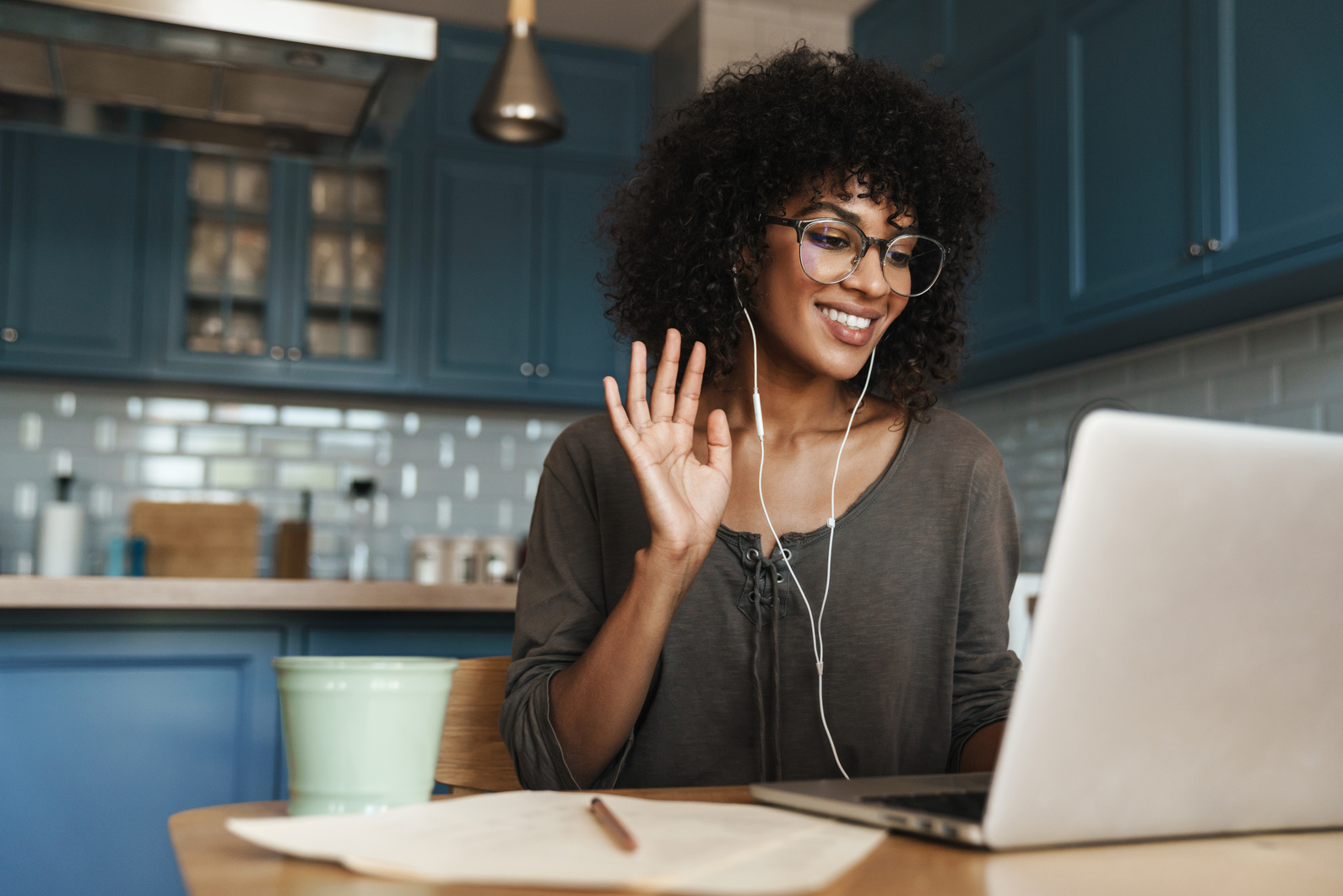 Attractive Smiling Young African Woman on a Video Call